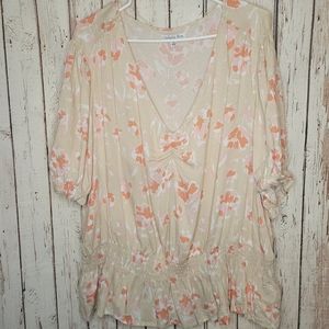 Ophelia Roe Smoked Pepulum Dress Top